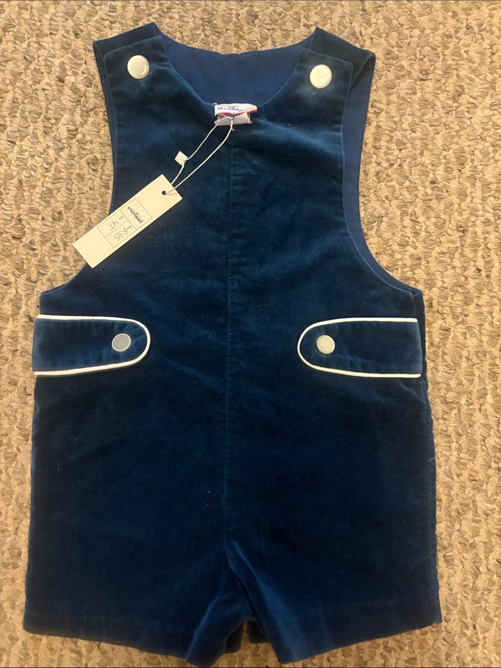 Good Lad Navy Velvet Baby Romper, Size 4T